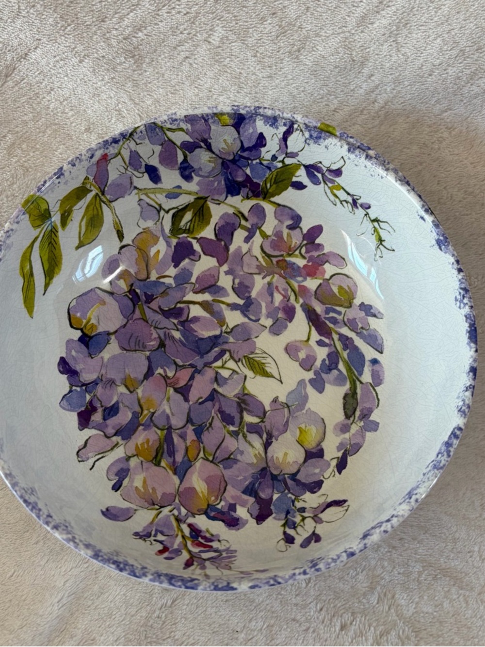 NWT The Farmhouse by Rachel Ashwell Floral Lilac Melamine Bowls Set of 4